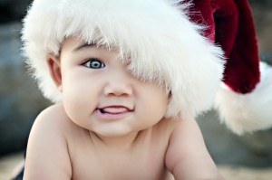 cute baby with santa cap