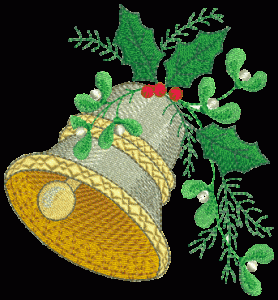 Christmas bell machine embroidery design – SKU 10180