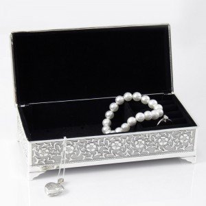 Personalised Antique Silver Plated Jewellery Box