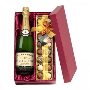 Personalised Champagne with Chocolates