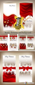 Beautiful Christmas cards and banners with bows and …