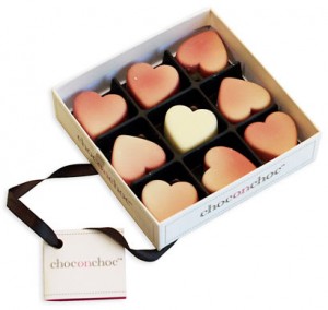 A Box of Pink Chocolate Hearts