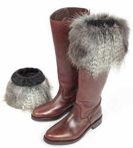 Faux Fur Boot Topper in Mountain Wolf