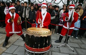 … Chinese instruments as part of a Christmas celebration in Xian