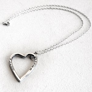 Bespoke Personalised Silver Heart Necklace