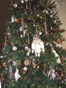 ·The Native American Christmas Tree is filled with hand made ornaments …