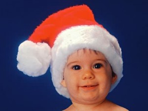 Baby in santa hat