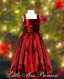 Spectacular Burgundy Wine Girls Christmas Dress