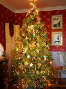 christmas tree with moon