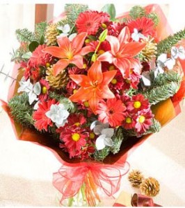 Christmas flower bouquet