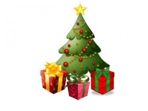 Christmas tree with gift