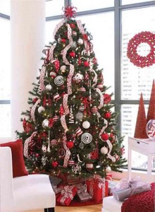 red & white christmas tree