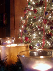 christmas tree in dull light