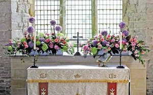 Church flower arranging