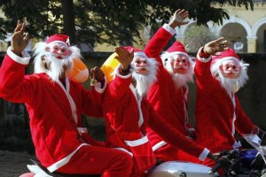 santa on bikes for celebration