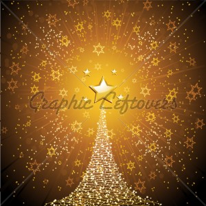 Gold Christmas Star And Tree ·