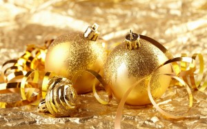 Golden Christmas ornaments