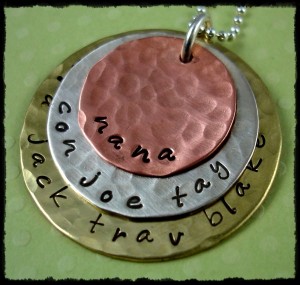 Hand Stamped Personalized Mothers gifts