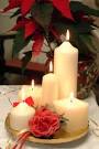 Christmas candle with a flower