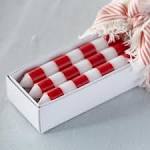 red ,white coloured christmas candles