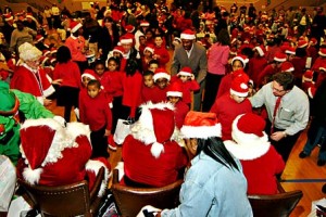 handicap people celebration on christmas