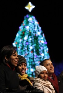 christmas tree with obama