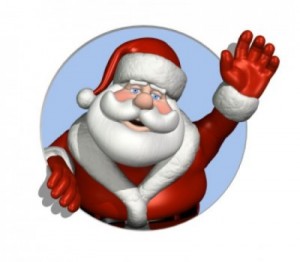 santa hands up