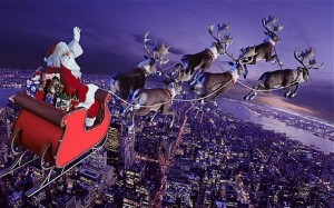 Christmas parties Santa Going in sky