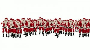 many santa celebrate christmas