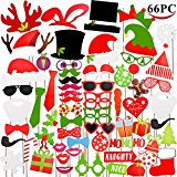 Joyin Toy 66 Pieces Christmas Photo Booth Props for Christmas Event Party Favors and Christmas Decorations Art Crafts.