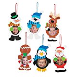 12 ~ Christmas Character Photo Frame Ornament Craft Kits ~ Foam Stickers ~ Approx. 6 1/2