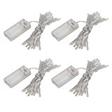 Accmor 4 Pack 10ft/3m 30 LEDs Mini Bulb Battery Operated Fairy String Lights – Super Bright Starry Lights for Christmas, Wedding, Party, Bedroom, Home Decoration, Crafts (Warm White)