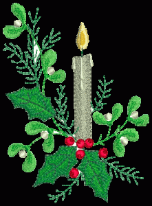 Christmas candle embroidery design