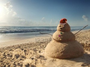 Sandman Christmas Santa at Beach