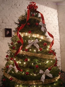 Christmas Trees Decorated with Ribbons