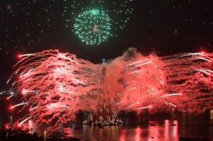 lighting ceremony at Rodrigo de Freitas Lake in Rio de Janeiro, Brazil