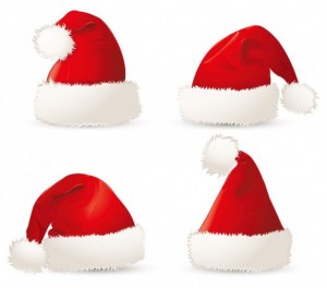 red christmas santa hats