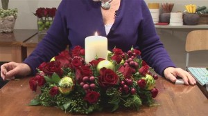 Christmas Candle Centerpieces (Flower Arranging)