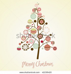 Beautiful Christmas Tree Illustration.