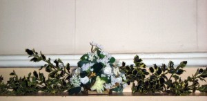 Flower display in church for Christmas