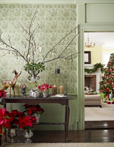 Vintage Christmas Decorations with Poinsettias